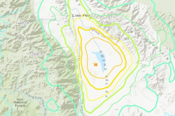 Magnitude 5.8 Earthquake South Of Lone Pine
